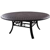 Darlee Series 99 Cast Aluminum Round Outdoor Patio Dining Table - 71 Inch - Antique Bronze