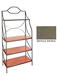 Satin Black Contemporary Rack with Wood Shelves (Satin Black) (78"H x 36"W  ....