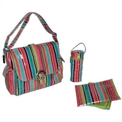 Laminated Buckle Diaper Bag Pretty Stripe