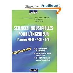 Sciences industrielles pour l'ing�nieur 1e ann�e MPSI-PCSI-PTSI
