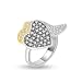 0.75 Ct Triple Heart Cocktail Ring in Two Tone Gold