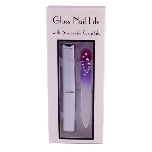 Swarovski Kristall mini Glas Nagelfeile mit Etui - Lila Preisvergleich