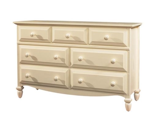 Kitchen: Home Styles Mayfair Seven Drawer Double Dresser   White Finish 88 5878 43