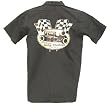 Lucky 13 Black Widow Hot Rod Mens Button Front Shirt, Hot Rod Checkered Flag Shirt Med. - 6X