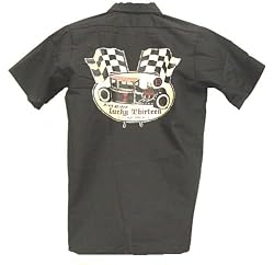 Lucky 13 Black Widow Hot Rod Mens Button Front Shirt