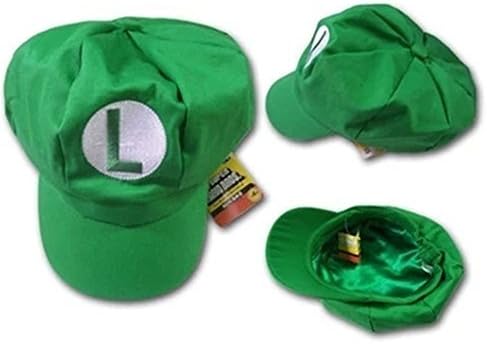 Aluckyday Super Mario Bros Luigi Adult Hat Cap Costume Cosplay Hat
