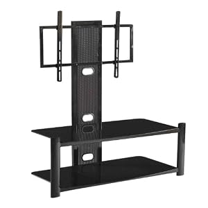 OSP Designs 46-Inch TV Stand with Black Frame And Black Glass by