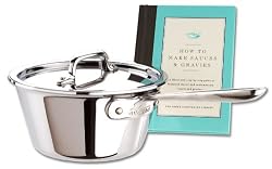 All Clad Stainless 1.5 Quart Reduction Pot with book
