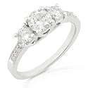 Three Stone Round Brilliant Diamond Ring 1/3ctw (IJ/I1) in White Gold