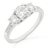 Three Stone Round Brilliant Diamond Ring 1/3ctw (IJ/I1) in White Gold