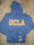 Light Blue Champion UCLA Sweatshirt with Michigan Yellow and White Stitched Lettering