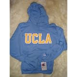 Light Blue Champion UCLA Sweatshirt with Michigan Yellow and White Stitched Lettering at Champion
