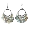 Mother-of-Pearl Disc Hoop Earrings