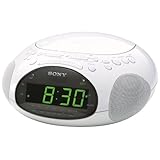 Sony ICF-CD831 CD Clock Radio with FM/AM Radio and Extendable Snooze (White)