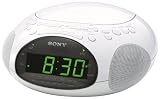 Sony ICF-CD831 CD Clock Radio with FM/AM Radio and Extendable Snooze (White)