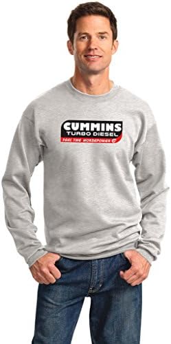 Stack Tees Company Men's Cummins Diesel Turbo Sweatshirt Large Ash Grey