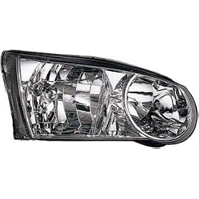HEADLIGHT Right RH (Passenger) for TOYOTA Corolla Sedan (2001-2002), Front Lamp Assembly, 2001 2002 01 02
