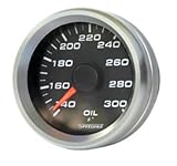 SpeedHut (G-OILP-WHT-BLU) 2 1-16 Electronic Oil Pressure Gauges - White Face, Blue Text