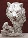 Fierce White Tiger Display ~ White Tiger with Big Head View Statue