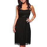 IMAGE OF Womens Designer Flowy Pleated Evening Prom Cocktail Formal Dress, Large, Black