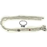 Womens Anklets Toe Ring Pair Silver Foot Jewelry 10.25 inches (anklts537)