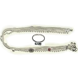 Womens Anklets Toe Ring Pair Silver Foot Jewelry 10.25 inches (anklts537)