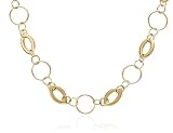 14k Yellow Gold Circle and Oval Chain Necklace, 36"
