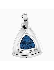 14K White Gold Trillion Cut Sapphire Pendant -- LIFETIME WARRANTY