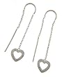 14k White Gold Diamond Thread Earrings