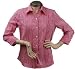 Foxcroft Crushed Gingham Shirt, Shaped Fit, Patio Pink, Women's Sizes 14W-24W
