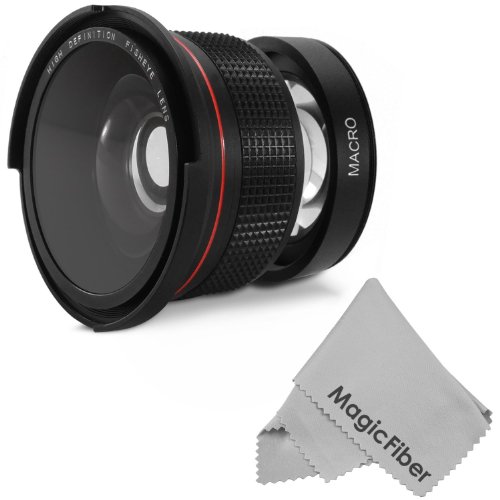 detail 58MM 0.35X Altura Photo Professional Super Fisheye Wide Angle Lens w/ Macro Close Up for CANON REBEL (T5i T4i T3i T2i T1i XT XTi XSi SL1), CANON EOS (700D 650D 600D 1100D 550D 500D 100D 60D 7D) DSLR Cameras + MagicFiber Microfiber Lens Cleaning Cloth
