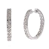 Glitzs Sterling Silver Cz Diamond Hoop Earrings jewelry