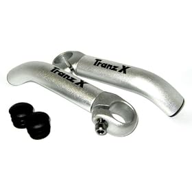 Trans X Alloy Ski Bend Bar Ends in Silver