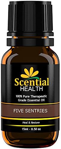 Scential Health Five Sentries Scential Premium Essential Oil Blend 15ml (.5oz) 100% Certified Pure Therapeutic Grade Essential Oil With No Fillers, Bases or Additives AND ZERO Carrier Oils
