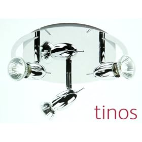 TINOS 3 Light Ceiling Spotlight Plate in Chrome by FOCUS