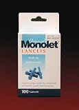 Monolet Sterile Blood Lancets, Tri Bevel Point, Box of 100