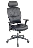 Leather Managers Chair with Metal Base, Height Adjustable Arms and 2-Way Adjustment Headrest By Office Star