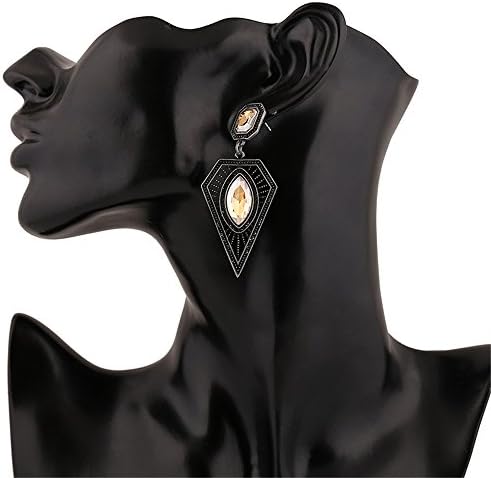 TIDOO Jewelry Womens Vintage Silver Tone Cone-Shape Pendant Drop Dangle Earrings Colorful Crystal Beads EarDrop 100% Man-made Trendy Elegance Dangler Earring Stud Clip Drop For Women,Hot,Best Gift For Lover Party Wedding Anniversary Engagement Valentine's Day And Christmas