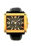 Louis Ardens by Oskar Emil Baden Black / Gold Designer Chronograph Gents Leather Watch