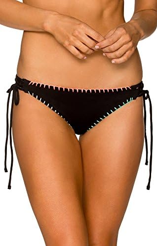 B Swim L33 Womens Pucker-Up Lace Bottom, Edgy Noir, Size - Medium