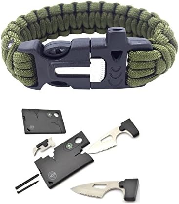 Survival Bracelet and Credit Card Multitool Kit