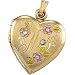 14K Three Tone Gold Heart Shaped Diamond Locket (0.03 ctw, G-H, SI1)