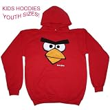 ANGRY BIRDS HOODIES FOR KIDS - ANGRY BIRDS YOUTH HOODY for Boys and Girls - RED FACE! -wristband/hoody