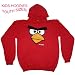 ANGRY BIRDS HOODIES FOR KIDS - ANGRY BIRDS YOUTH HOODY for Boys and Girls - RED FACE! -wristband/hoody