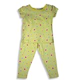 B.T. Kids - Toddler Girls 2-Piece Short Sleeved Cotton Pajama Set, Yellow
