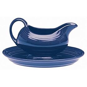 Fiesta Cobalt 850 Sauceboat and Small Oval Platter Set by Fiestaware