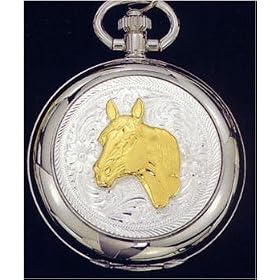 Engraved Pocket Watches with Event Figure by Western Earrings