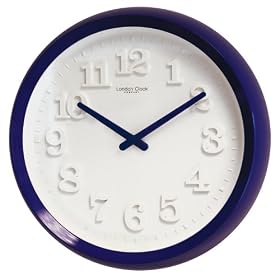 London Clock Company 20412 Wall Clock, 30cm, Blue
