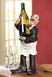 French Waiter Chef Decor Wine Bottle Rack Holder NEW
