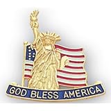  : US Flag Lapel Pin w/Statue Of Liberty